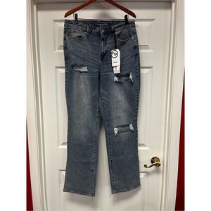Fit To Figure The Straight Leg Distressed Jeans sz 16 NWT